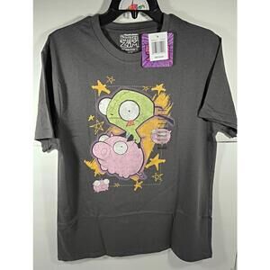 Nickelodeon Invader Zim GIR Men's Size Medium Gray Graphics T-Shirt NWT